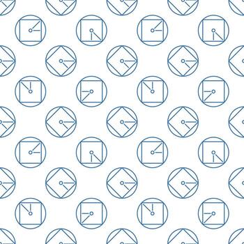 Circle Geometry vector outline seamless pattern. Concept background