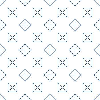 Square Geometric Shape linear seamless pattern - vector Geometry concept background