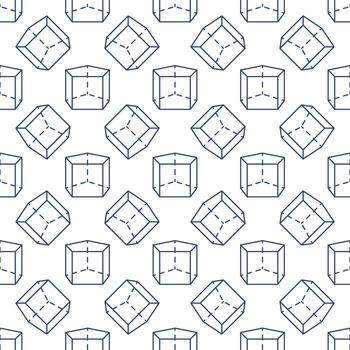 Pentagonal Prism Figure outline seamless pattern - Geometry Science vector background