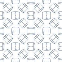 Cylinder Shape thin line seamless pattern - vector Geometry concept background