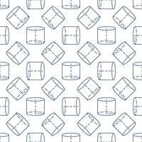 Cylinder Shape thin line seamless pattern - vector Geometry concept background