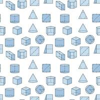 Geometry concept vector creative seamless pattern with blue geometric shapes signs background