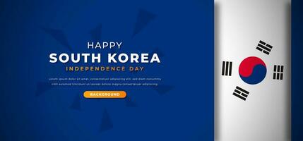 Happy South Korea Independence Day Design Paper Cut Shapes Background Illustration for Poster, Banner, Advertising, Greeting Card vector
