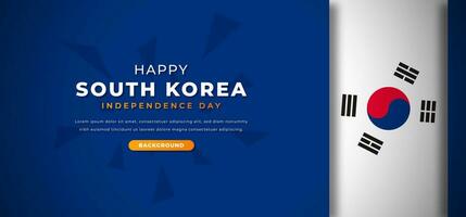 contento sur Corea independencia día diseño papel cortar formas antecedentes ilustración para póster, bandera, publicidad, saludo tarjeta vector