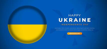 Happy Ukraine Independence Day Design Paper Cut Shapes Background Illustration for Poster, Banner, Advertising, Greeting Card vector