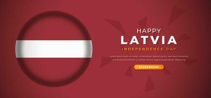 Happy Latvia Independence Day Design Paper Cut Shapes Background Illustration for Poster, Banner, Advertising, Greeting Card vector