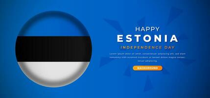 Happy Estonia Independence Day Design Paper Cut Shapes Background Illustration for Poster, Banner, Advertising, Greeting Card vector