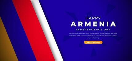 Happy Armenia Independence Day Design Paper Cut Shapes Background Illustration for Poster, Banner, Advertising, Greeting Card vector