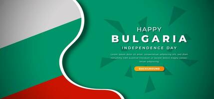 Happy Bulgaria Independence Day Design Paper Cut Shapes Background Illustration for Poster, Banner, Advertising, Greeting Card vector