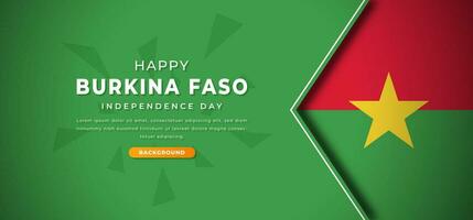 Happy Burkina Faso Independence Day Design Paper Cut Shapes Background Illustration for Poster, Banner, Advertising, Greeting Card vector