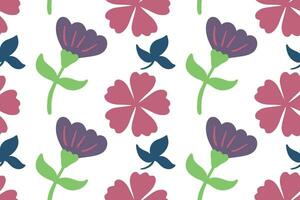 Floral hand drawn illustration seamless pattern for fabric print vector