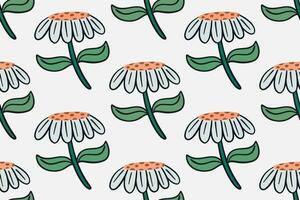 Seamless pattern hand drawn sun flower for fabric print vector