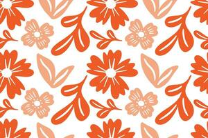 Seamless pattern of various flowers hand drawn for fabric print vector