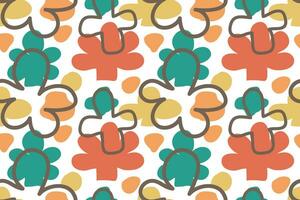 Seamless pattern with abstract organic floral hand drawn vector