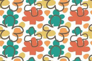 Seamless pattern with abstract organic floral hand drawn vector