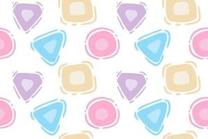 Seamless pattern hand drawn cute geometric shapes vector
