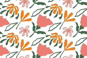 Seamless pattern with hand drawn flowers and leaves for fabric print vector