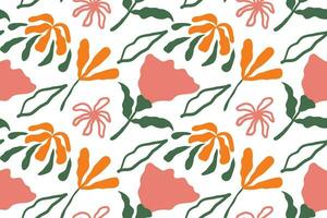 Seamless pattern with hand drawn flowers and leaves for fabric print vector