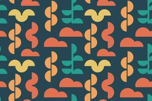 Abstract shapes vintage color seamless pattern vector