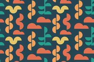 Abstract shapes vintage color seamless pattern vector