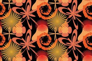 Seamless pattern with hand drawn abstract organic floral theme for fabric print design vector