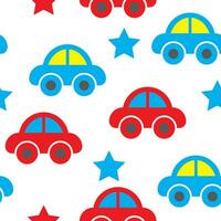 Little cars cartoon illustration seamless pattern design vector