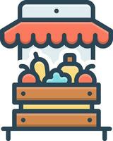 color icon for grocery vector