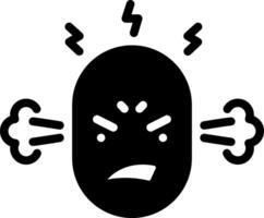 solid icon for anger vector