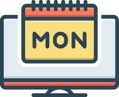 color icon for monday vector