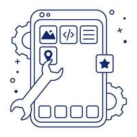 Conceptual design icon of mobile apps development vector
