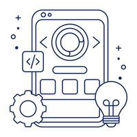 Unique design icon of mobile development vector