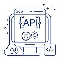 A perfect design icon of application programming interface vector