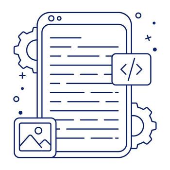 icono de diseño único de codificación móvil vector