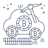 A perfect design icon of cloud bitcoin vector