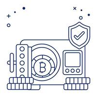 Premium download icon of secure bitcoin vector