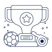 lineal diseño icono de fútbol americano trofeo vector