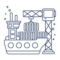 Modern design icon of container loading vector
