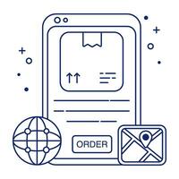 Perfect design icon of mobile parcel order vector