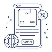 A unique design icon of mobile order cancel vector