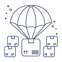 An icon design of parachute delivery vector