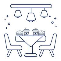 Trendy vector design of restaurant table