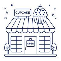 Cupcake Shop icon, editable vector