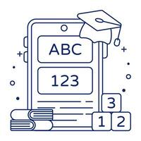 A linear design icon of basic learning vector