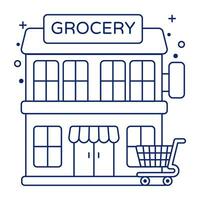 Editable design icon of grocery store vector