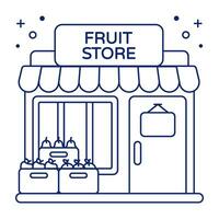A linear design icon of fruit shop vector
