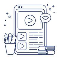 A perfect design icon of mobile video tutorial vector