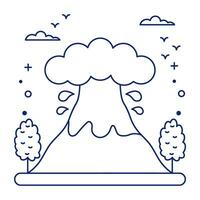 An editable design icon of volcano vector