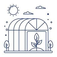 Editable design icon of greenhouse vector