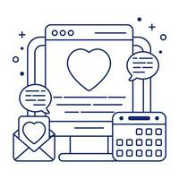 A colored design icon of love website vector