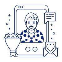 An icon design of mobile video call vector